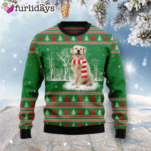 Golden Retriever Winter Tree Dog Lover Funny Family Ugly Christmas Sweater Gifts 1