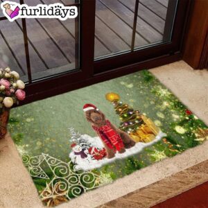 Goldendoodle Merry Christmas Doormat Pet Welcome Mats Unique Gifts Doormat 2