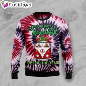 Goldendoodle Tie Dye Ugly Christmas Sweater…
