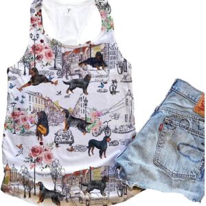 Gordon Setter Dog Floral City Tank Top Summer Casual Tank Tops For Women Gift For Young Adults 1 wfbvp6