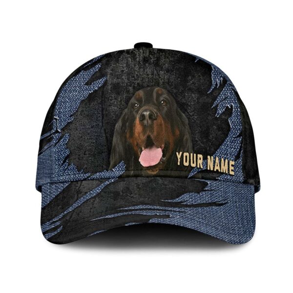 Gordon Setter Jean Background Custom Name & Photo Dog Cap – Classic Baseball Cap All Over Print – Gift For Dog Lovers