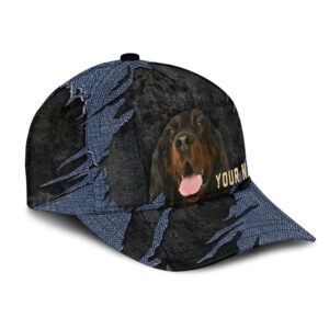 Gordon Setter Jean Background Custom Name Cap Classic Baseball Cap All Over Print Gift For Dog Lovers 2 bdi9oj