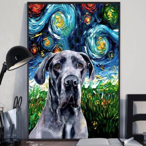 Great Dane Poster Matte Canvas Dog Canvas Art Poster To Print Gift For Dog Lovers 1