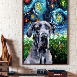 Great Dane Poster Matte Canvas Dog Canvas Art Poster To Print Gift For Dog Lovers 2