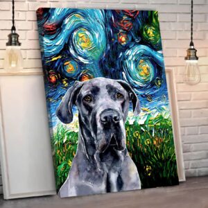 Great Dane Poster Matte Canvas Dog Canvas Art Poster To Print Gift For Dog Lovers 3