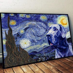 Great Dane Poster Matte Canvas Dog Wall Art Prints Painting On Canvas 1