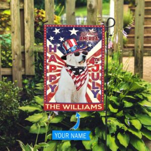 Great Pyrenees God Bless America 4th Of July Personalized Flag Custom Dog Garden Flags Dog Flags Outdoor 3