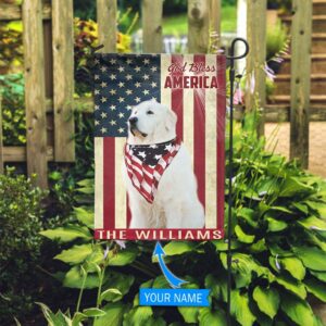 Great Pyrenees God Bless America Personalized Flag Custom Dog Garden Flags Dog Flags Outdoor 2