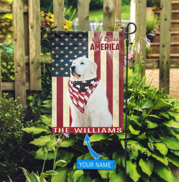 Great Pyrenees God Bless America Personalized Flag – Custom Dog Garden Flags – Dog Flags Outdoor