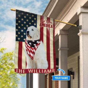 Great Pyrenees God Bless America Personalized Flag Custom Dog Garden Flags Dog Flags Outdoor 3