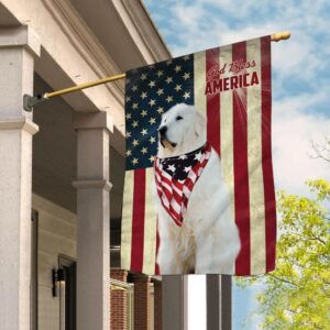 Great Pyrenees God Bless House Flag…