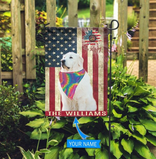 Great Pyrenees Hippie Personalized Flag – Custom Dog Garden Flags – Dog Flags Outdoor