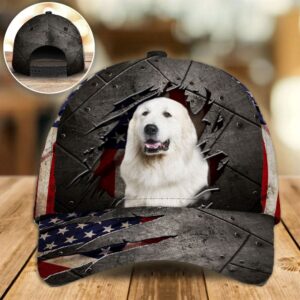 Great Pyrenees On The American Flag Cap Hats For Walking With Pets Gifts Dog Caps For Friends 1 lfk4o5