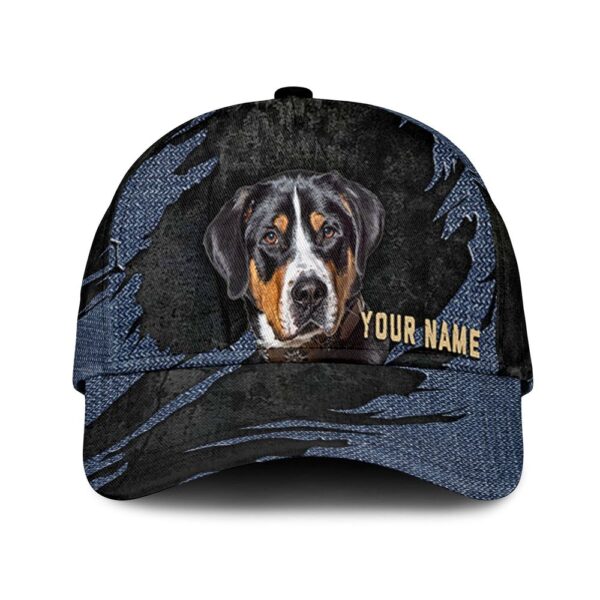 Greater Swiss Mountain Dog Jean Background Custom Name & Photo Dog Cap – Classic Baseball Cap All Over Print – Gift For Dog Lovers