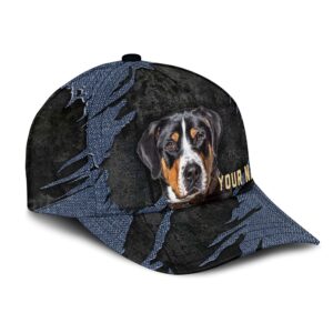 Greater Swiss Mountain Dog Jean Background Custom Name Cap Classic Baseball Cap All Over Print Gift For Dog Lovers 2 um6ig7
