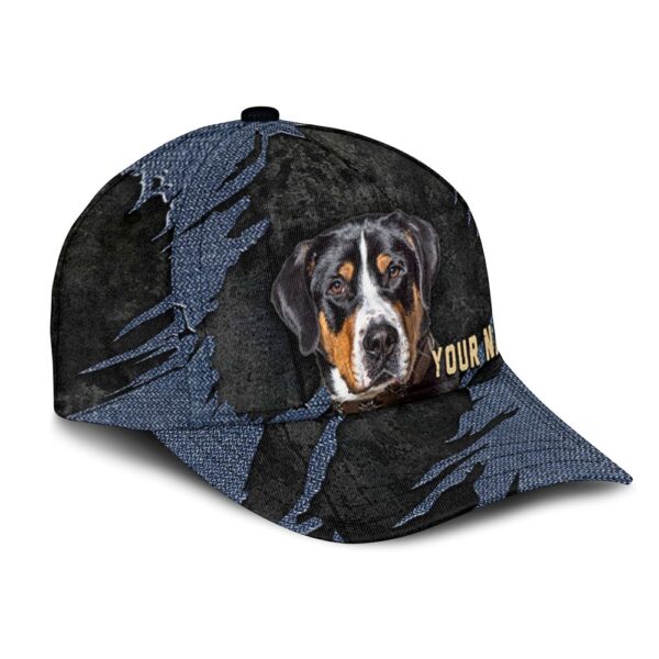 Greater Swiss Mountain Dog Jean Background Custom Name & Photo Dog Cap – Classic Baseball Cap All Over Print – Gift For Dog Lovers