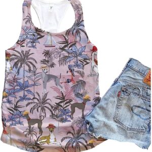 Grey Hound Dog Hawaii Tropical Tank Top Summer Casual Tank Tops For Women Gift For Young Adults 1 k2hkfe
