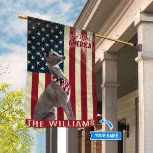 Greyhound God Bless America Personalized Flag Custom Dog Garden Flags Dog Flags Outdoor 3