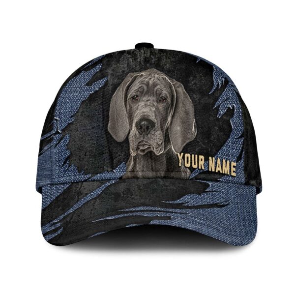 Greyhound Jean Background Custom Name & Photo Dog Cap – Classic Baseball Cap All Over Print – Gift For Dog Lovers