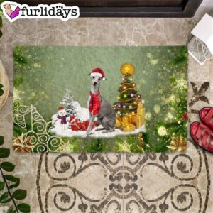 Greyhound Merry Christmas Doormat – Pet Welcome Mats –  Outdoor Decor