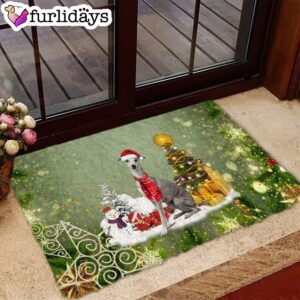 Greyhound Merry Christmas Doormat Pet Welcome Mats Outdoor Decor 2