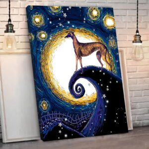 Greyhound Poster Canvas Dog Canvas Wall Art Dog Lovers Gifts For Him Or Her 1