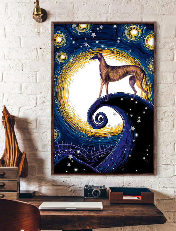 Greyhound Poster & Canvas – Dog Canvas Wall Art – Dog Lovers Gifts For Him Or Her