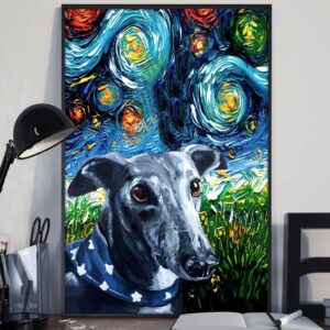 Greyhound Poster Matte Canvas Dog Canvas Art Poster To Print Gift For Dog Lovers 3