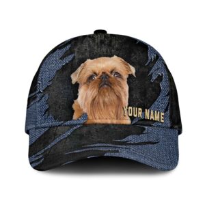 Griffon Brussels Jean Background Custom Name Cap Classic Baseball Cap All Over Print Gift For Dog Lovers 1 fe1uot