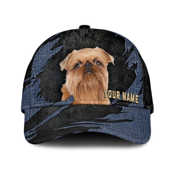 Griffon Brussels Jean Background Custom Name & Photo Dog Cap – Classic Baseball Cap All Over Print – Gift For Dog Lovers