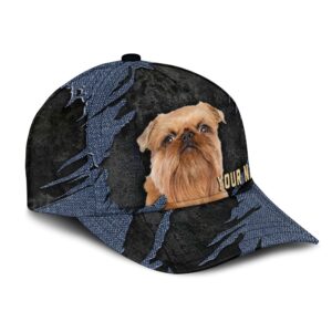 Griffon Brussels Jean Background Custom Name Cap Classic Baseball Cap All Over Print Gift For Dog Lovers 2 t45enq