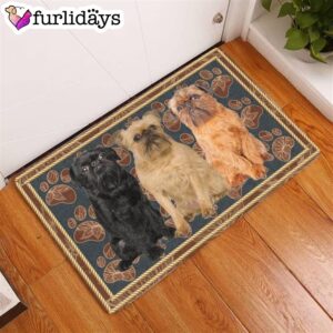 Griffon Bruxellois-Flower Paw Doormat – Pet Welcome Mats –  Christmas Gift For Friends