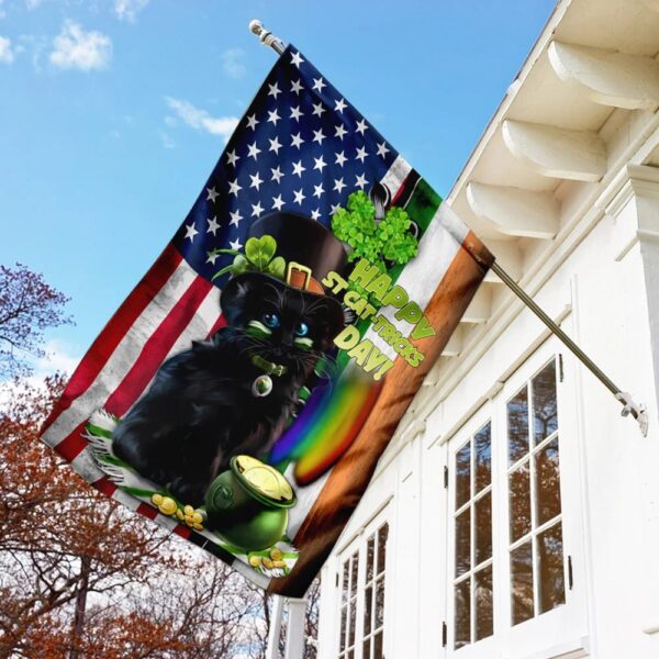 Happy St Black Cat-Tricks Day Garden Flag – Best Outdoor Decor Ideas – St Patrick’s Day Gifts