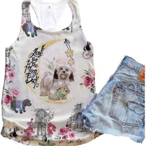 Havanese Dog City Mix Moon Tank Top Summer Casual Tank Tops For Women Gift For Young Adults 1 rkolzg