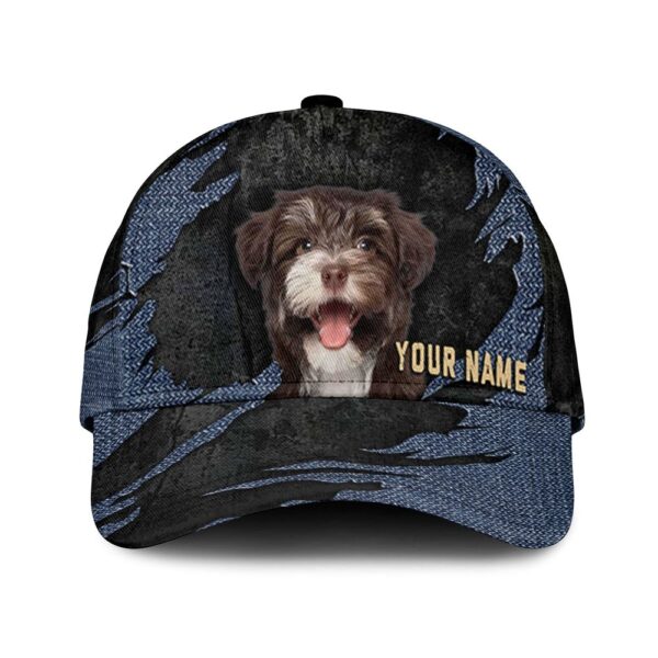 Havanese Jean Background Custom Name & Photo Dog Cap – Classic Baseball Cap All Over Print – Gift For Dog Lovers