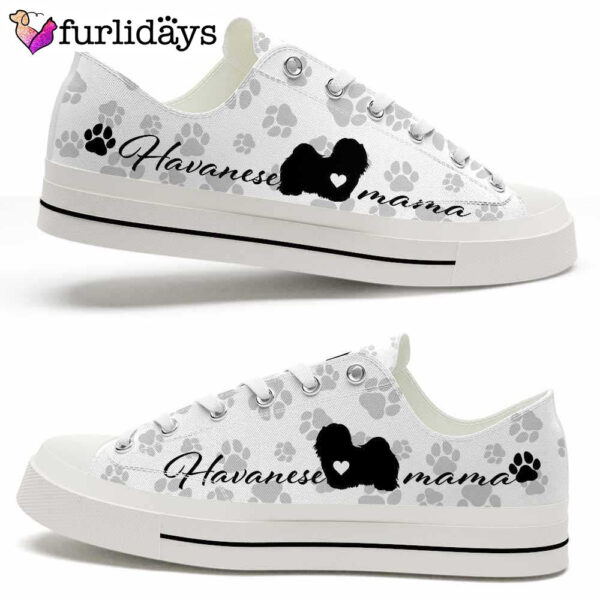 Havanese Paws Pattern Low Top Shoes  – Happy International Dog Day Canvas Sneaker – Owners Gift Dog Breeders