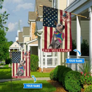 Heeler Hippie Personalized House Flag Custom Dog Garden Flags Dog Flags Outdoor 1