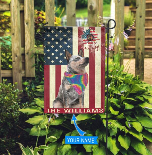 Heeler Hippie Personalized House Flag – Custom Dog Garden Flags – Dog Flags Outdoor