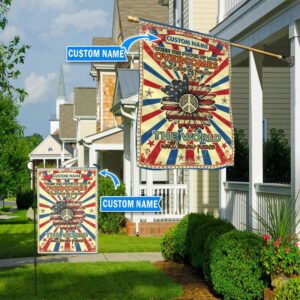 Hippie American Sunflower Know Peace Personalized Flag Flags For The Garden Outdoor Decoration 1