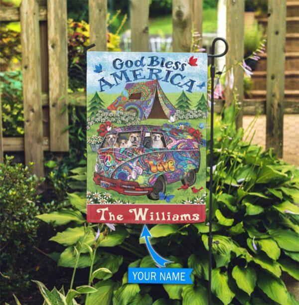 Hippie Bulldog Personalized Garden Flag – Flags For The Garden – Outdoor Decoration