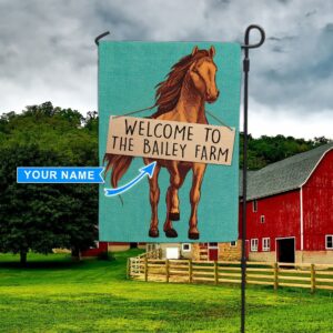 Horse – Welcome Personalized Garden Flag…