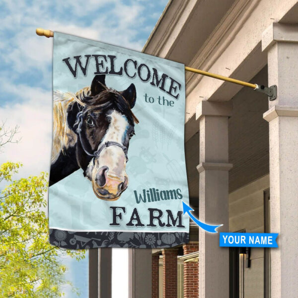 Horse – Welcome To The Farm Personalized Flag 3 – Flags For The Garden – Outdoor Decoration