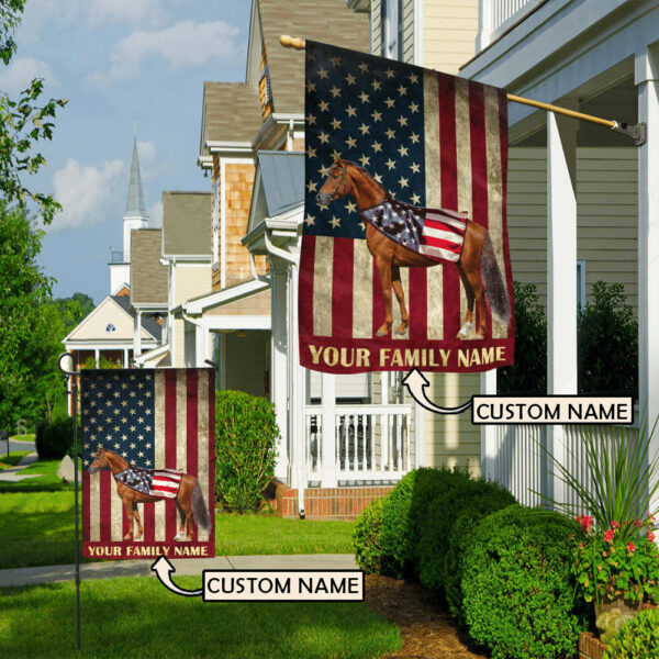Horse & American Personalized Flag – Flags For The Garden – Outdoor Decoration