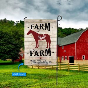 Horse Farm Sweet Farm Personalized Flag…