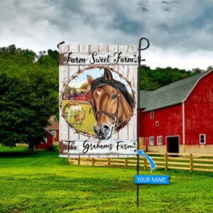 Horse Farm Sweet Farm Personalized Garden…
