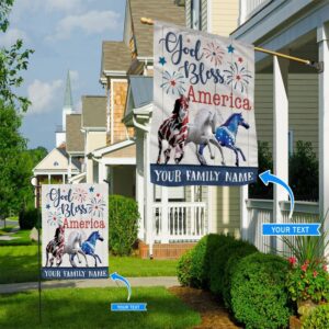 Horse Firework Blue Personalized Flag –…