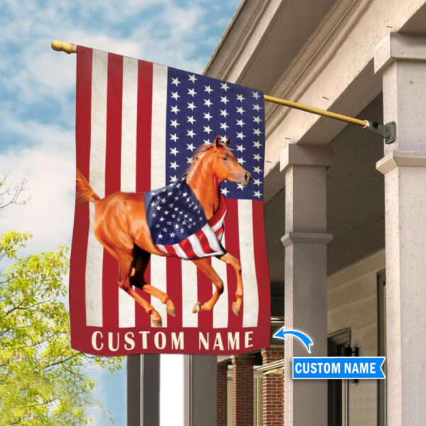 Horse & Flag Personalized Flag – Flags For The Garden – Outdoor Decoration