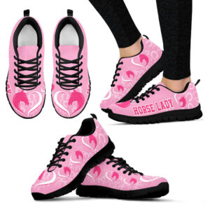 Horse Lady Shoes Heart Ribbon Sneaker Walking Shoes Best Shoes For Men And Women Cancer Awareness Shoes 1