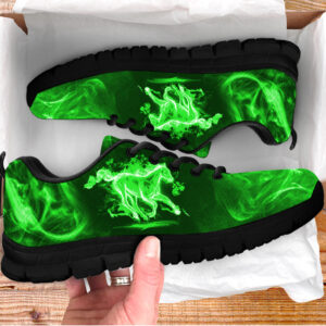 Horse Neon Green Shoes Sneaker Tennis Walking Shoes Best Gift For Horse Trainer Horse Lover 3