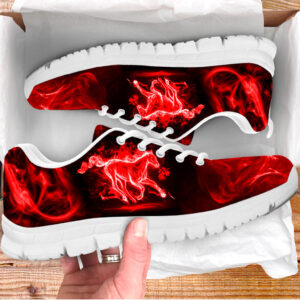 Horse Neon Red Shoes Sneaker Tennis Walking Shoes Best Gift For Horse Trainer Horse Lover 1